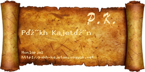 Pákh Kajetán névjegykártya